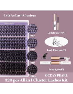 Kit de Extensiones de Pestañas Ocean Pearl 320pcs 12-20mm 30D-100D 2
