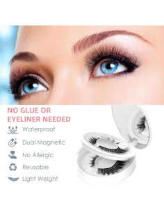 Pestañas Magnéticas Seeneey con Aplicador - 2 Pares Naturales 2