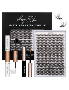 Kit de Extensiones de Pestañas 320pcs SL 30D 40D Adhesivo y Sellador