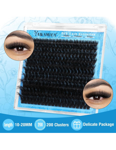Kit de Extensiones de Pestañas Yawamica 200D 10-20mm DIY
