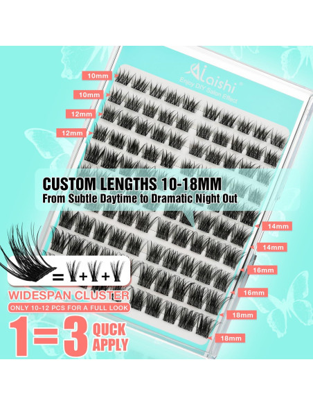 Pestañas Autoadhesivas AILAISHI 10-18mm Kit 120pcs D Curl Pestañas Autoadhesivas AILAISHI 10-18mm Kit 120pcs D Curl