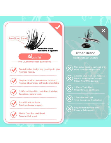 Pestañas Autoadhesivas AILAISHI 10-18mm Kit 120pcs D Curl