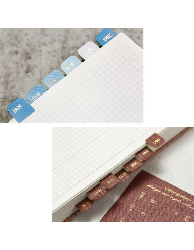 10 Hojas Pestañas Adhesivas Mensuales Etncy Life Coloridas