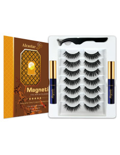 Pestañas Magnéticas Alcastar, Fibra Sintética, 10 Pares