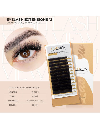 Kit de Extensión de Pestañas LASHVIEW 338pcs para Principiantes