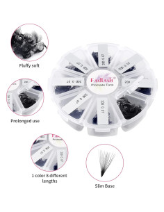 Extensiones de Pestañas 20D FADLASH 1000 Fans Premontados 9-16mm 2