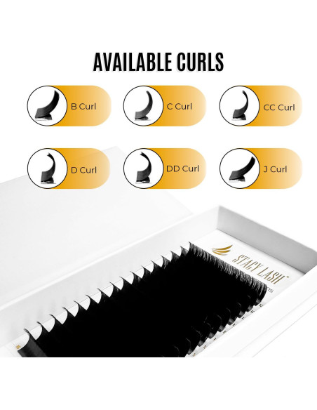 Pestañas Individuales Stacy Lash C Curl 0.05mm 12mm - 16 Filas