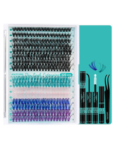 Kit de Extensión de Pestañas 320Pcs AMZGIRL 9-16mm Colorido