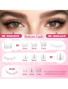 Kit de Extensión de Pestañas CCODDY Fluffy 30D-60D 712 Pcs 2