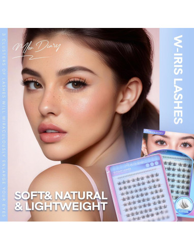Kit de Pestañas Naturales MLEN DIARY 105 Pcs 10.5-13.5mm