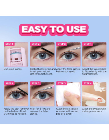 Kit de Pestañas Naturales MLEN DIARY 105 Pcs 10.5-13.5mm