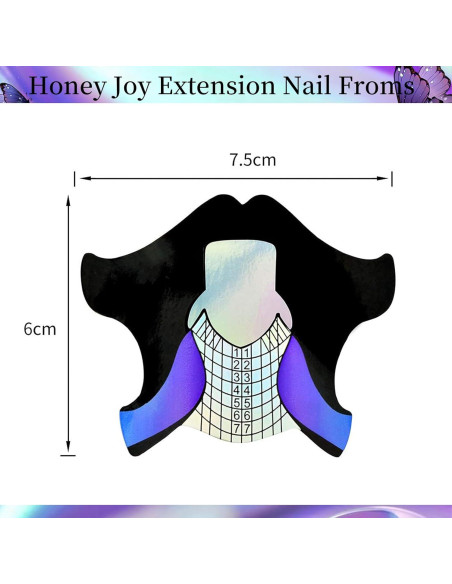 100 Piezas Formas de Uñas Adhesivas Honey Joy para Gel