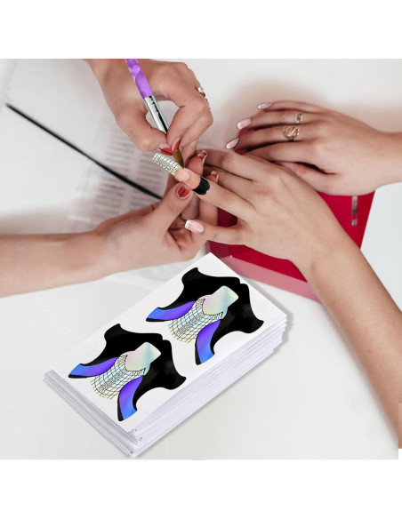 100 Piezas Formas de Uñas Adhesivas Honey Joy para Gel