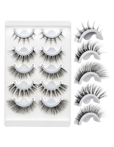 5 Pares de Pestañas Postizas Autoadhesivas Anforlin - 5 Estilos