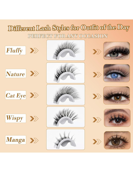 5 Pares de Pestañas Postizas Autoadhesivas Anforlin - 5 Estilos 5 Pares de Pestañas Postizas Autoadhesivas Anforlin - 5 Estilos