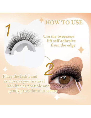 5 Pares de Pestañas Postizas Autoadhesivas Anforlin - 5 Estilos