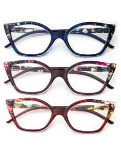 Gafas de Lectura Cat Eye DXYXYO 3 Pares Anti Luz Azul