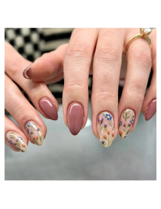 30 Uñas Postizas Cortas Francesas LINMEIZAI - Kit Completo