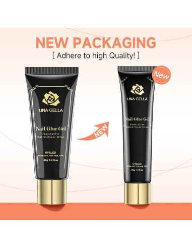 Gel Adhesivo para Uñas UNA GELLA 40ml Tips de Gel Sólido