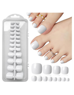 Uñas Postizas Cortas Cuadradas LoveOurHome 240pc Blancas