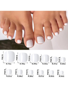 Uñas Postizas Cortas Cuadradas LoveOurHome 240pc Blancas 2