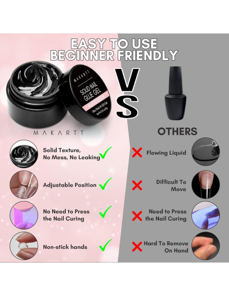 Gel de Pegamento para Uñas Sólido Makartt 15ml UV