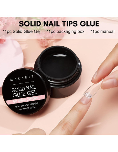 Gel de Pegamento para Uñas Sólido Makartt 15ml UV
