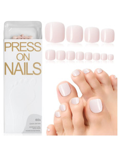 120 Uñas Postizas Cortas Rosa Lifextol con Adhesivos