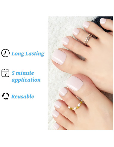 120 Uñas Postizas Cortas Rosa Lifextol con Adhesivos