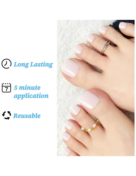 120 Uñas Postizas Cortas Rosa Lifextol con Adhesivos