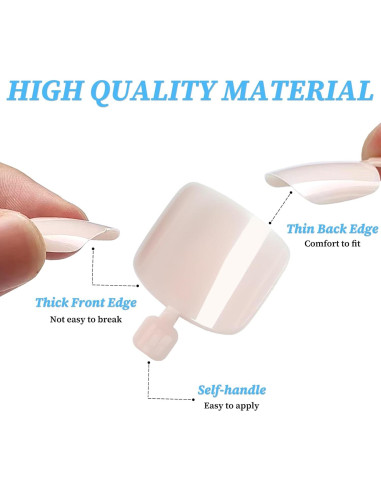 120 Uñas Postizas Cortas Rosa Lifextol con Adhesivos