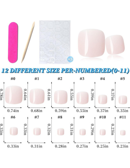 120 Uñas Postizas Cortas Rosa Lifextol con Adhesivos