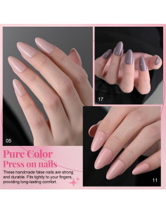 Kit de Uñas Postizas Cortas Almendras XZMeiLun 180 Piezas 2