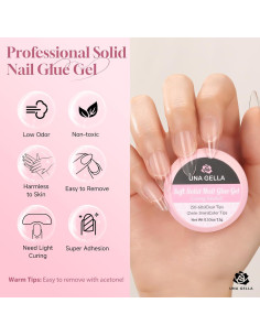 Pegamento Sólido para Uñas UNA GELLA 15g - Adhesivo Fuerte UV 2