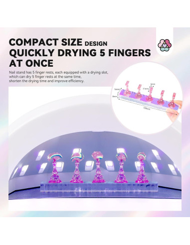 Soporte de Uñas Saviland Magnético 3 Pcs Rosa para Uñas Postizas