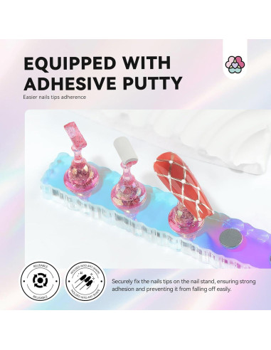 Soporte de Uñas Saviland Magnético 3 Pcs Rosa para Uñas Postizas