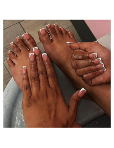 Kit de Uñas Postizas Francesas BHOOKA 48 Pcs Acrílicas