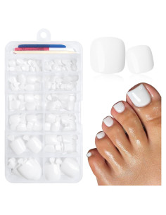 Kit de Uñas Postizas para Pies LuckForever 168 Piezas Blancas