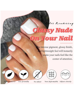 Kit de Uñas Postizas para Pies LuckForever 168 Piezas Blancas 2