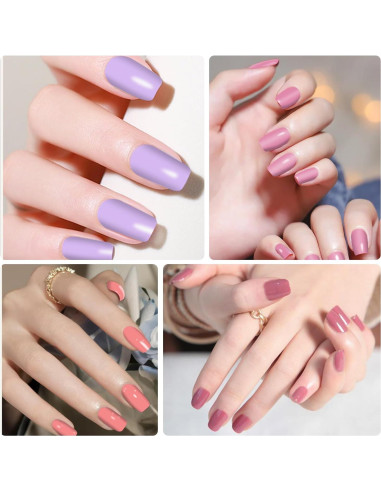 12 Hojas Stickers de Uñas Rosa YECIRALA 168 Pcs Autoadhesivos