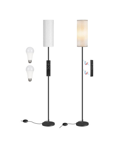 2 Lámparas de Pie Regulables GOEBLESON 66" LED 10W Control Remoto
