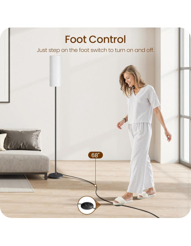 2 Lámparas de Pie Regulables GOEBLESON 66" LED 10W Control Remoto