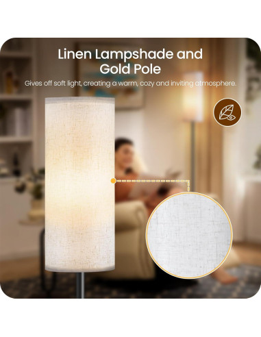 2 Lámparas de Pie Regulables GOEBLESON 66" LED 10W Control Remoto