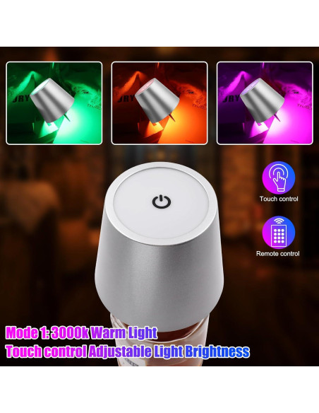Lámpara de Botella Inalámbrica RGB con Control Remoto 2500mAh Lámpara de Botella Inalámbrica RGB con Control Remoto 2500mAh