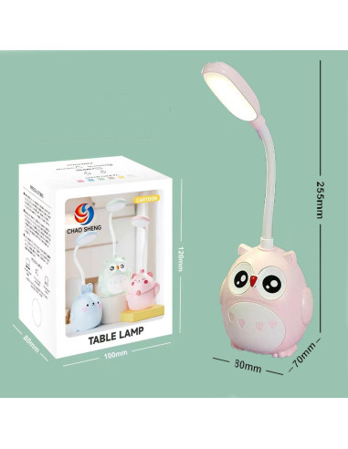 Lámpara de Escritorio LED Genyerl Búho Verde Plegable USB