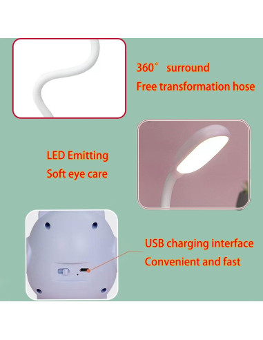 Lámpara de Escritorio LED Genyerl Búho Verde Plegable USB