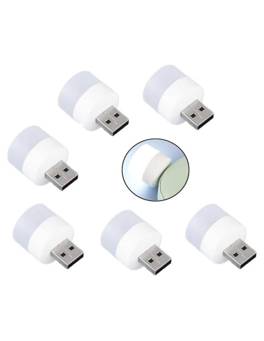 Luz Nocturna LED USB Sokelinn-six 6 Pack Mini 1W Blanca
