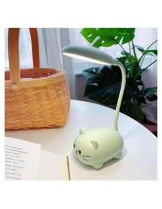 Lámpara de Escritorio LED Genyerl GY-Gato Verde Plegable USB
