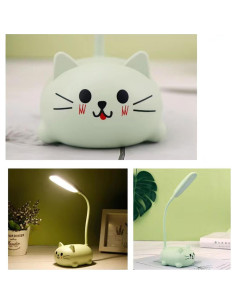 Lámpara de Escritorio LED Genyerl GY-Gato Verde Plegable USB 2