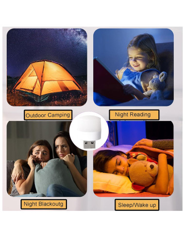 Luz Nocturna LED USB Sokelinn-six 6 Pack Mini 1W Blanca